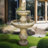 Fountains 47.2" 2-Tier Freestanding Outdoor Fountain for Garden Backyard Patio | Concrete / Cement | Waterfall Tiered Fountain