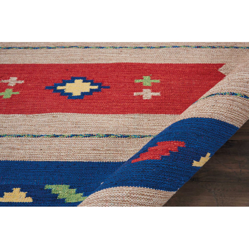 Tapis rouge fait à la main Farrah, Rectangle 8 pi x 10 pi