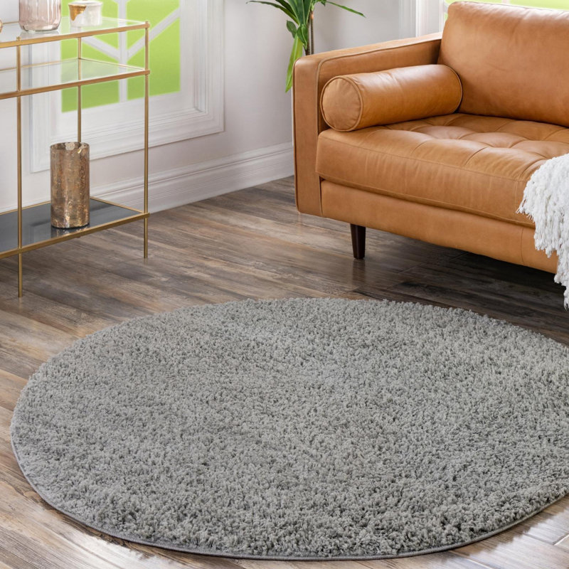 Tapis Santosha à poils longs, Rond 6 pi 1 po, Sapphire Blue