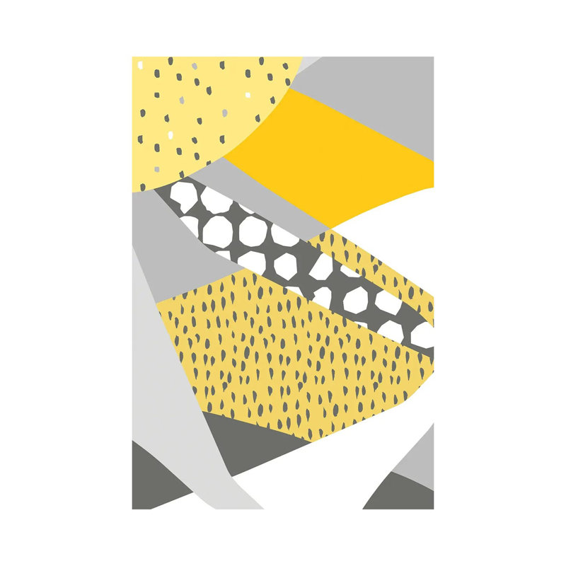 Graphic Patchwork Illuminating Yellow Ultimate - Wrapped Canvas Graphic Art - Wrapped Canvas Print, 66.04 cm H x 45.72 cm W