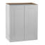 Armoire murale à deux portes et 3 tablettes en bois massif pour le rangement dans la cuisine, la salle de bain, la buanderie et les tablettes réglables prêtes à assembler (l 27 po x P 12 po x H 42 po) (une seule pièce)-2109095426