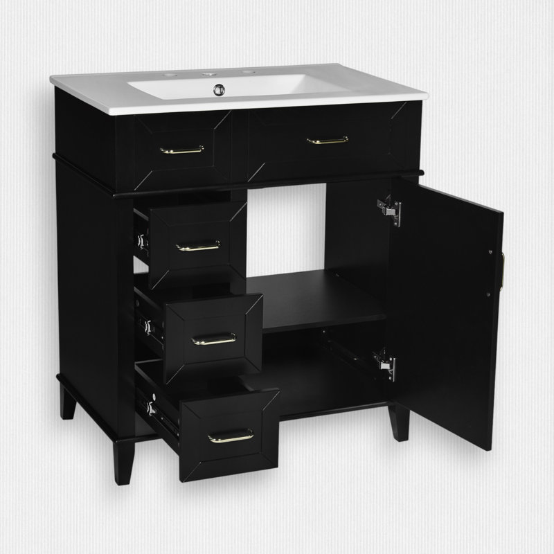 30-Inch Bathroom Vanity, Black