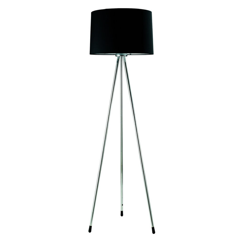 Contemporary Metal Floor Lamp, Black
