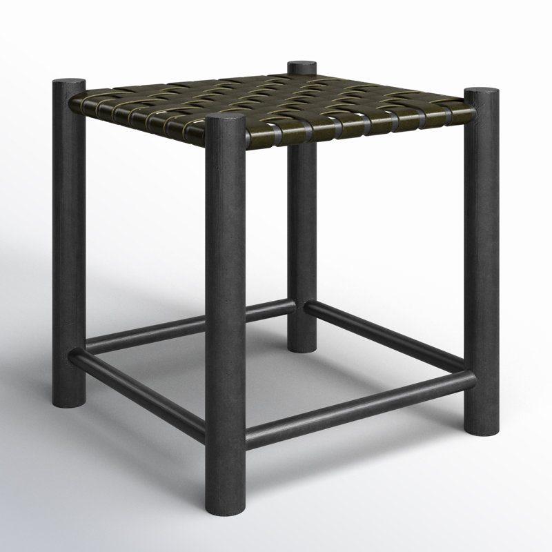 Selby Upholstered Accent Stool, Olive Green