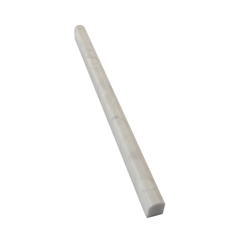 12 x 0.6 Bianco Carrara Marble Pencil Liner Tile Trim