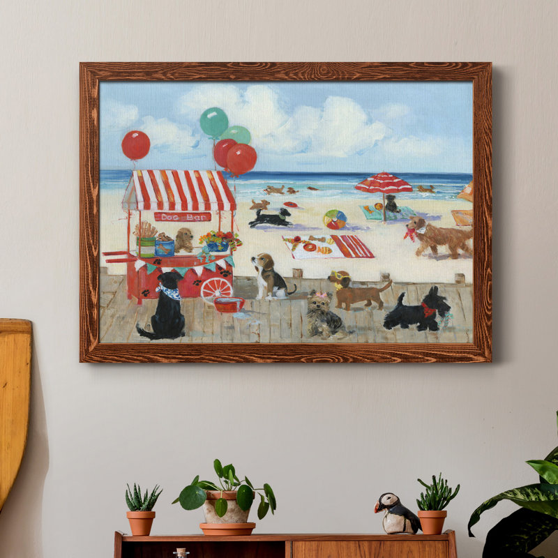 Beach Bark Park I - cadre photo, reproduction d'art sur toile, H 37,5 po x l 27,5 po x P 1,5 po, Érable