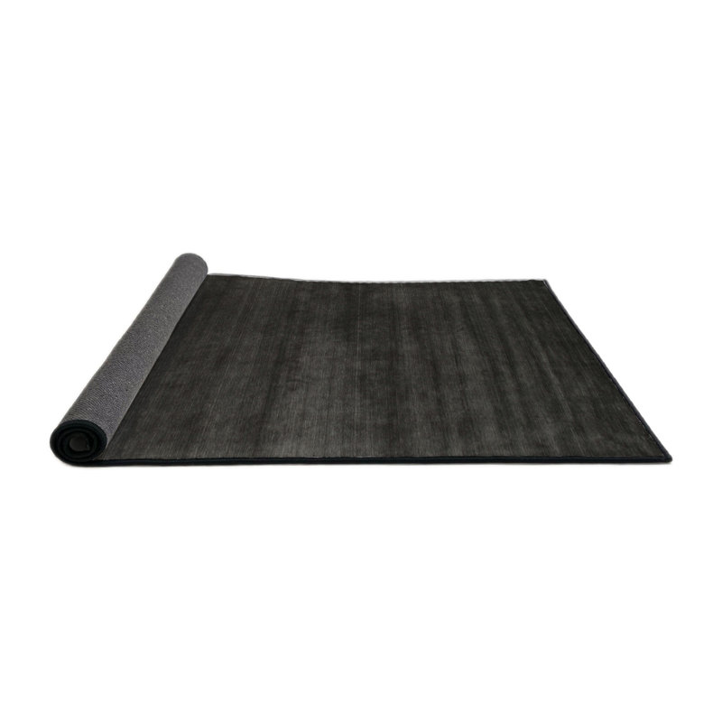 Tapis de zone noire contemporaine, Rond 6 pi