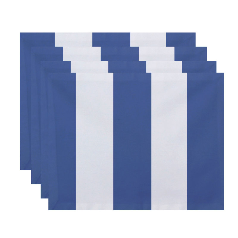 Awning Polyester Striped Rectangle Placemat, Blue
