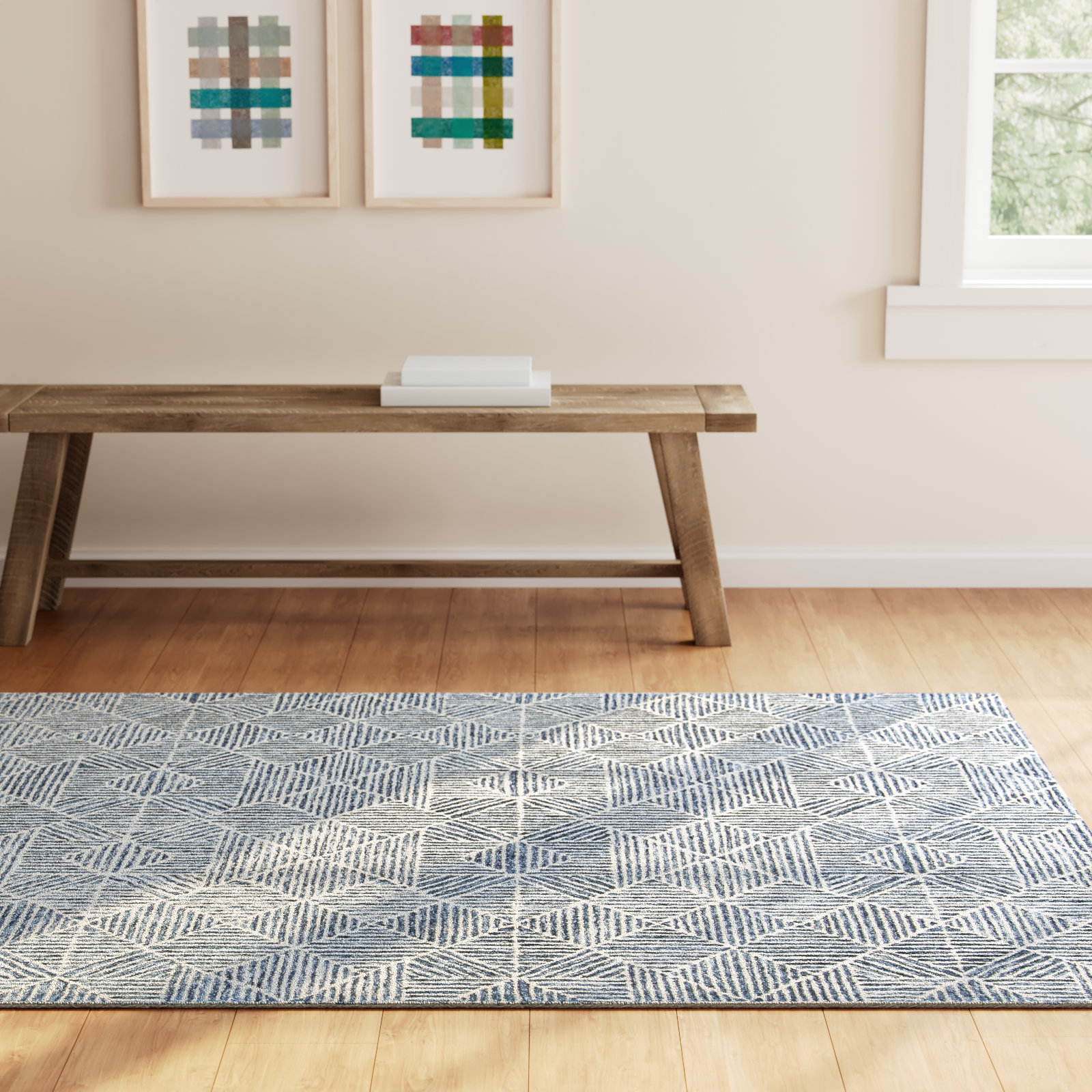 Linsly Handmade Rug, Rectangle 4' x 6'