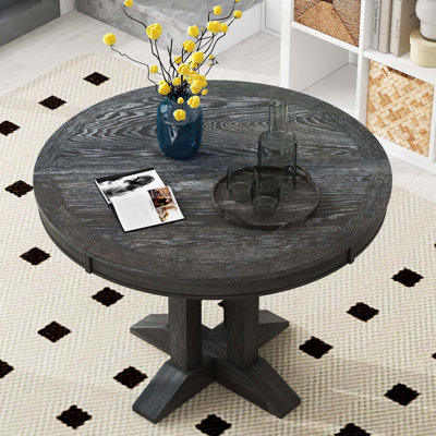 Table de salle à manger, table ronde extensible pour la cuisine et la salle à manger