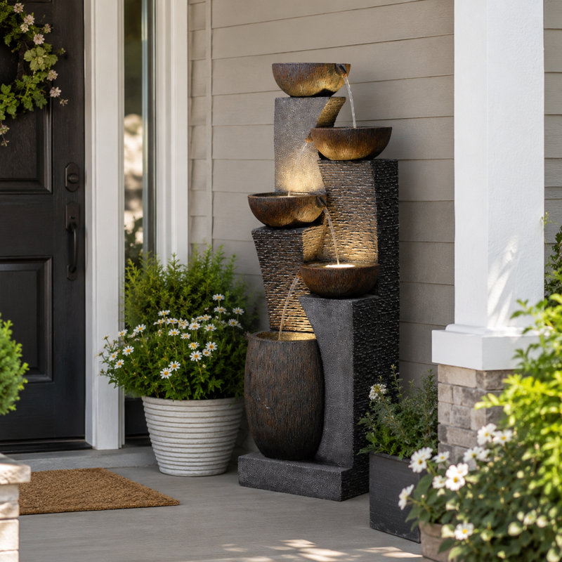 Handcrafted Outdoor Weather Resistant Floor Fountain