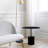 Minimalist Black Marble Based Steel Side Table