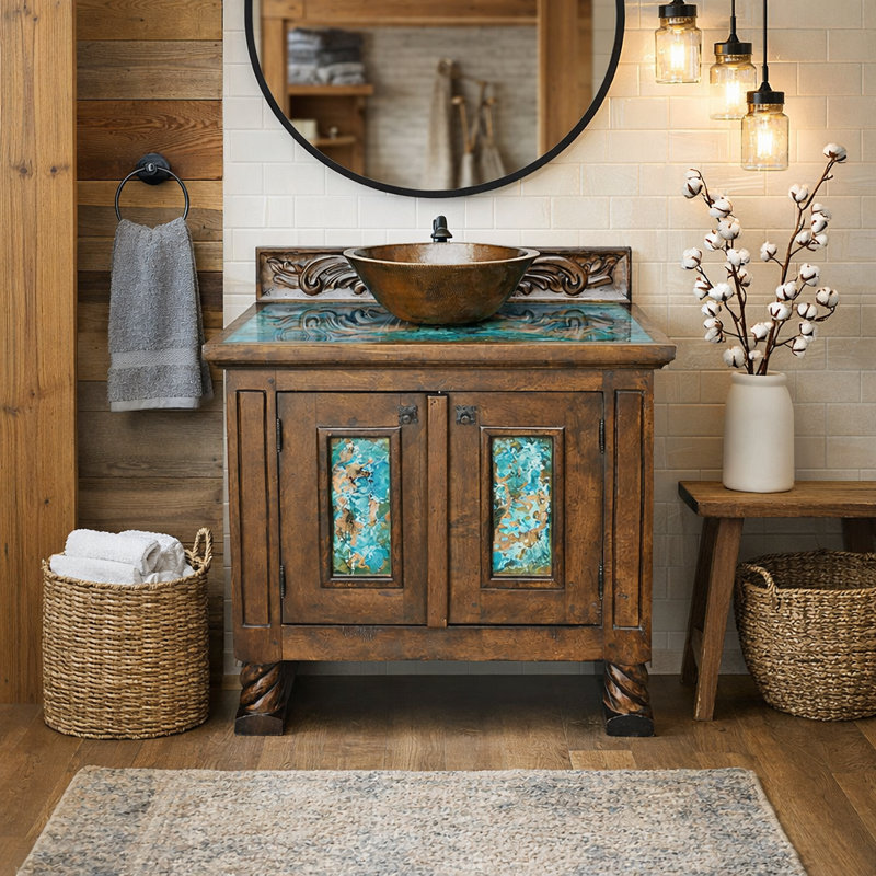 Sierra Verde Copper Vanity Cabinet