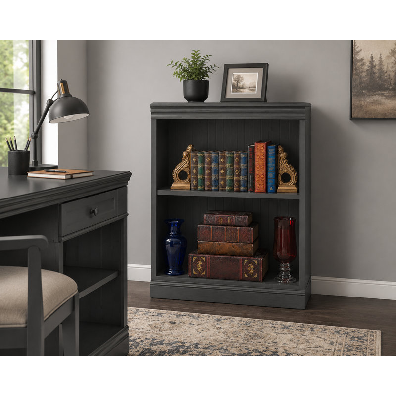 Sherita Bookcase, Gray, (1 Shelf) 36” H x 32” W x 14.25” D