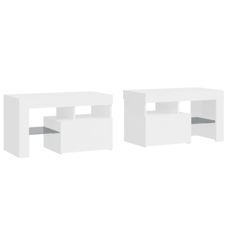 Almeera 70cm W Manufactured Wood Bedside Table, White