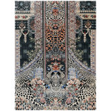 High-Quality Hand-Knotted Black And Multi Area Rug