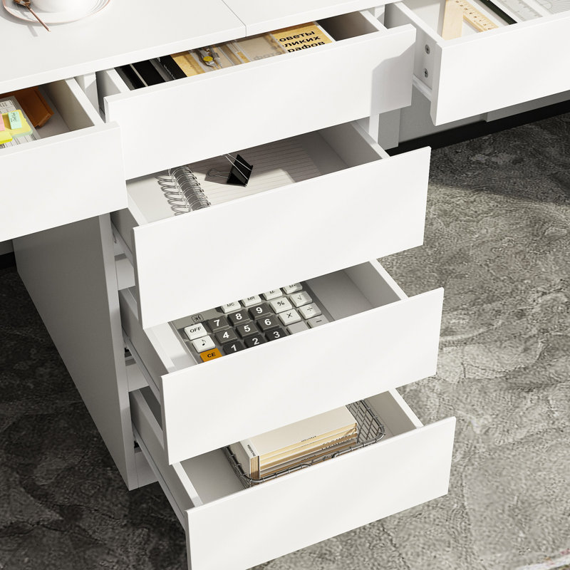 Modern Bookcase With Strong Storage And Spacious Desktop