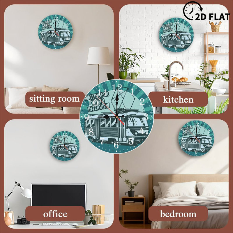 Horloge murale en bois 10 po, mouvement silencieux, à piles (piles AA non incluses), décor artistique, parfait pour les décorations