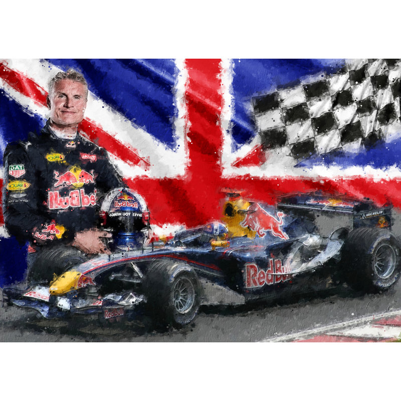 David Coulthard 1 Formula One Racing Drivers Collection - Art Prints, Metal, 20.2cm H x 25.3cm W x 0.07cm D