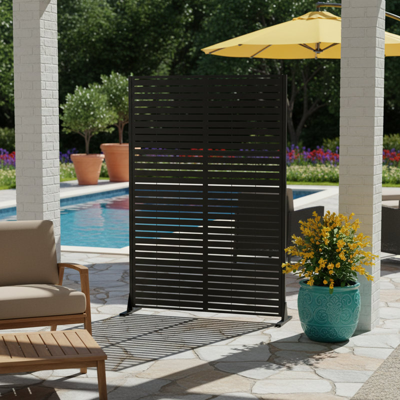 72" H x 46" W Freestanding Outdoor Privacy Screen with Wider Feet