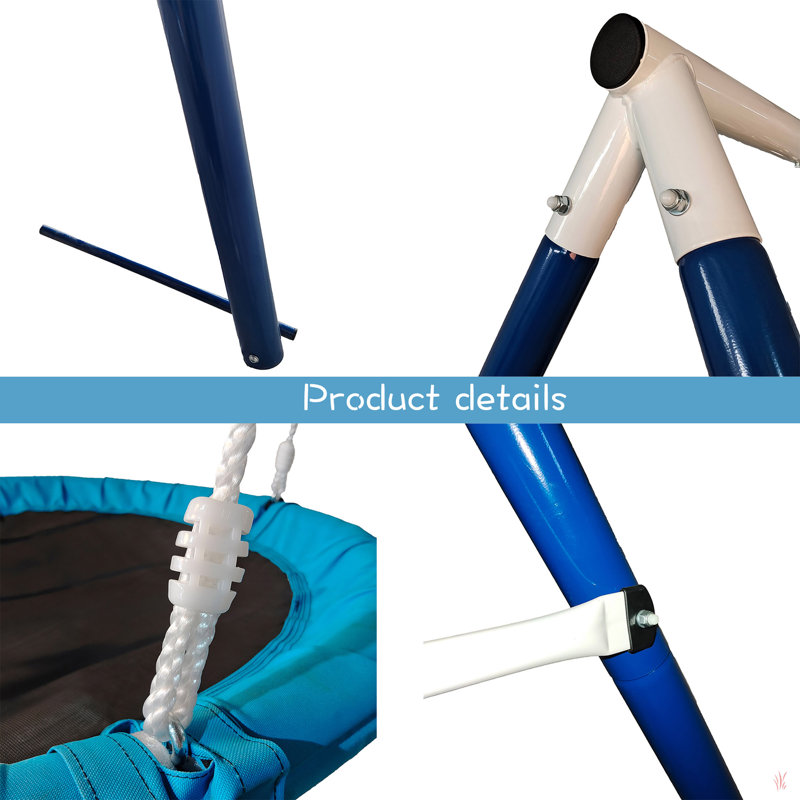 Portique de balançoire en métal pour enfants avec soucoupe