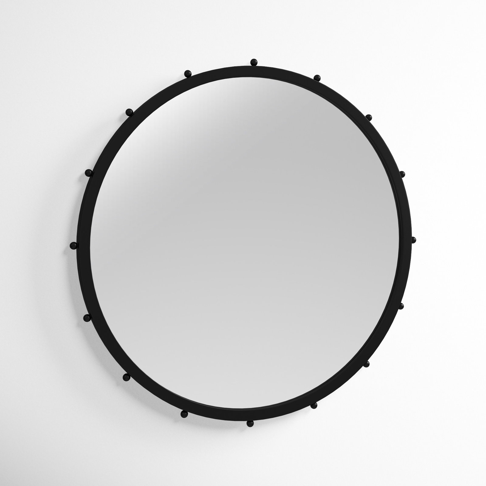 Weston Metal Round Mirror, Black, 37.6" x 37.6"