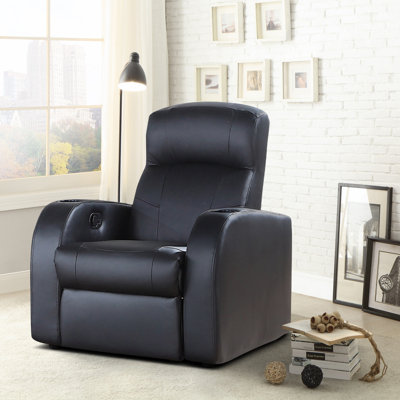 ArAgon Upholstered Home Theater Seat with Cup Holder