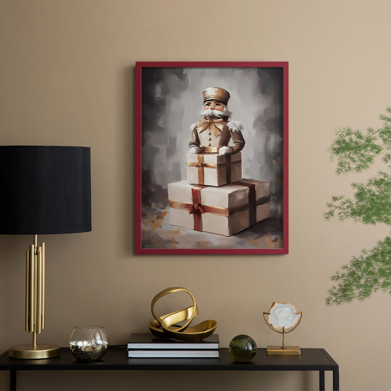 «Christmas Holiday Art», série 2, reproduction encadrée en bois massif, H 21 po x l 17 po, Rouge