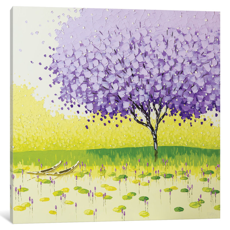 «Tranquil Season», peinture sur toile, H 12 po x l 12 po x P 1,5 po, Pas de tapis, Toile tendue