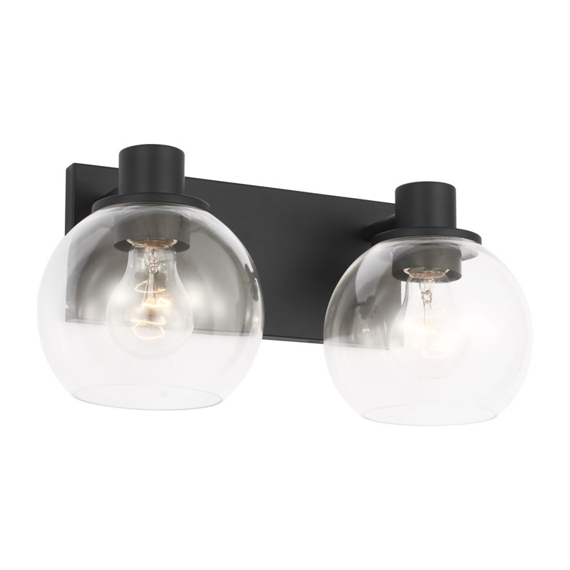 Rito Medium Bath from Generation Lighting , 7.125" H x 14.5" W x 7" D, Midnight Black, 2 Lights