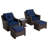 Keaisha 2-Person 3-Piece Outdoor Wicker Swivel Glider Seating Group with Side Table-1581251970-1581251981-1575161217