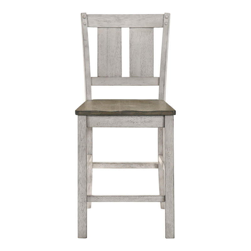 Siga Solid Wood 23" Short Stool, Antique Oak
