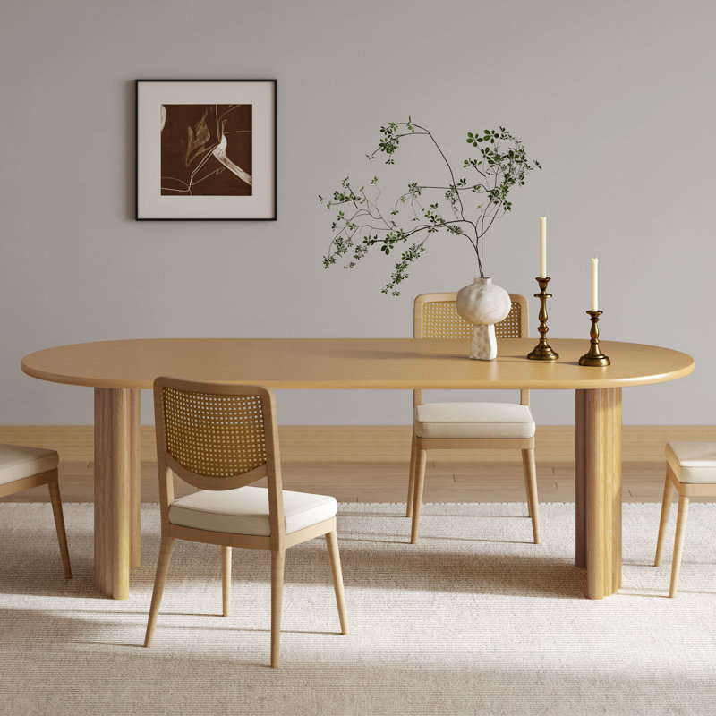 Table de salle à manger H 30 po x l 33,5 po, Bois naturel, H 30 po x L 79 po x l 33,5 po