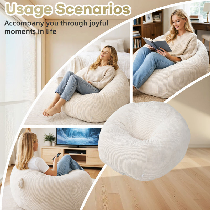 Beanbag Sofa, Round, Beige