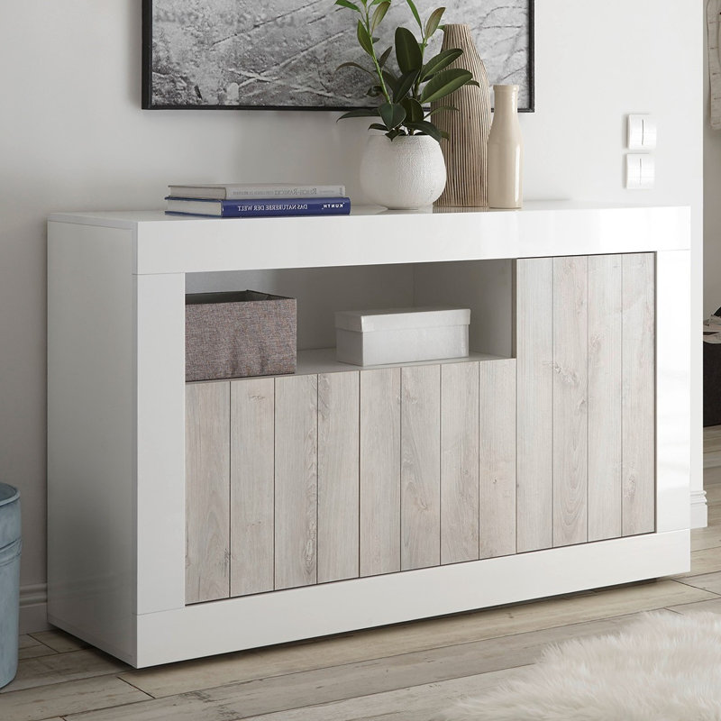 Hisey 138 Cm Wide Sideboard, White/Pine