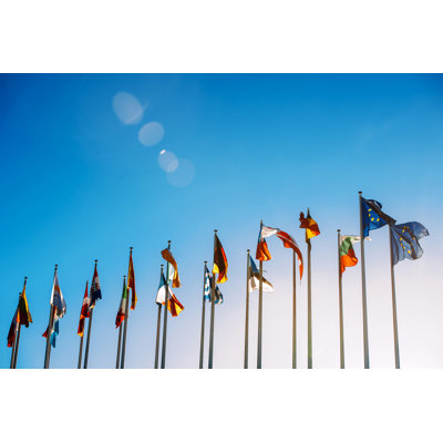European Union Flags - Wrapped Canvas Print