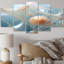 Exquis Pearl Core Silver Designs I - impression sur toile de paysage abstrait - 5 panneaux