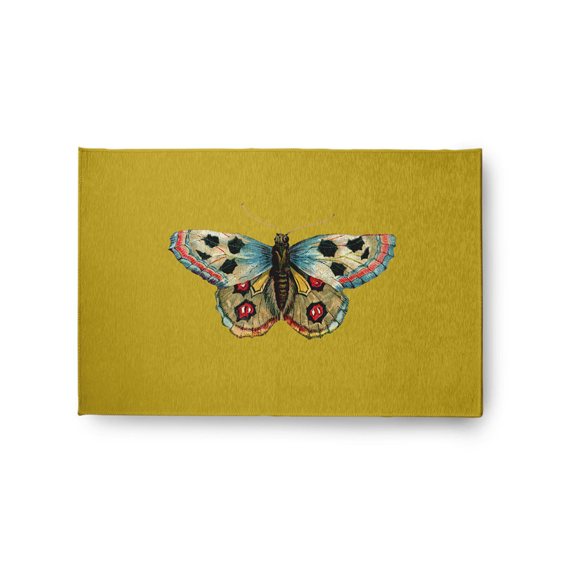 Tapis en chenille brossé Nouveauté Brushfoot Butterfly - CRAN943YE7, Rectangle 2 pi x 3 pi