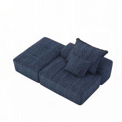 Modular Chenille Sectional Sofa with 2 Pillows