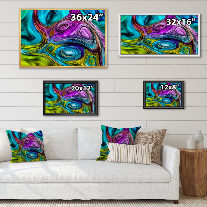 Energy of Unity - reproduction d'art sur toile, H 8 po x l 12 po x P 1 po, Cadre flottant doré