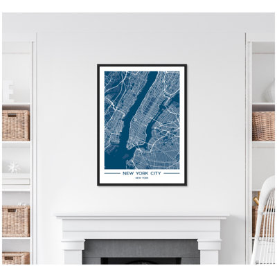 NYC Blue Color Map par Jake Goossen, reproduction d'art sur toile encadrée