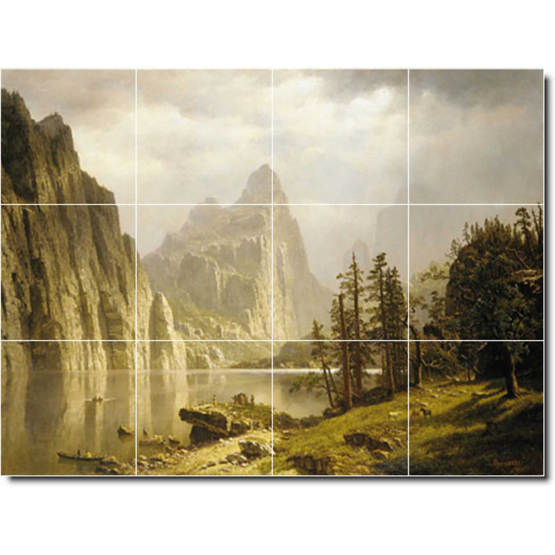 Carreau de céramique décorative 17 po x 12,75 po 4,25 po x 4,25 po, Paysage 463
