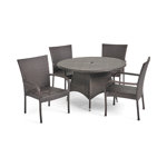Hampartsum 4 - Person Wicker Patio Dining Set with Round Table
