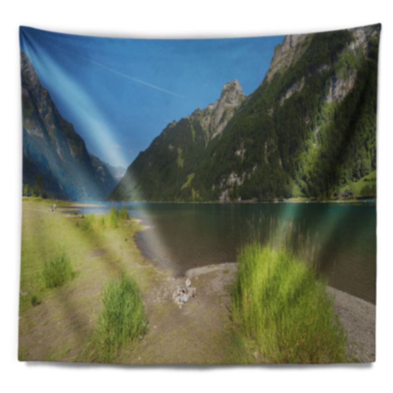 Tapisserie de mode paysage mountain green, H 68 po x l 80 po
