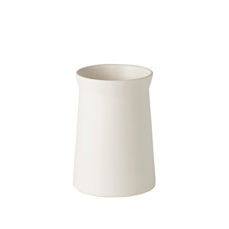 Leyton Handmade Ceramic Table Vase, 7.5" H x 5.25" W x 5.25" D, Moon