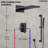 Pressure-Balanced Wall Mounted Shower System, Waterfall & Rainfall Shower Faucet Set with Slide Bar Handheld Shower-109315590