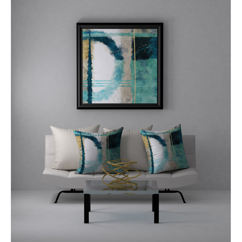 Abstract Throw Pillow, 18" H x 18" W