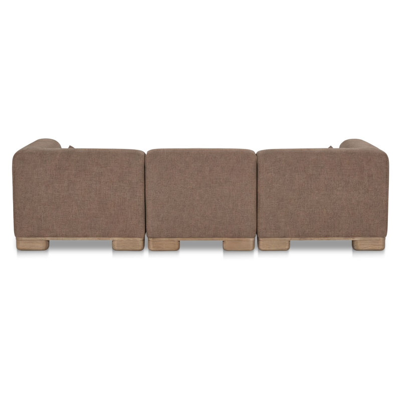 June Modular Sofa Performance Fabric, 30" H x 115" W x 75" D, Brown