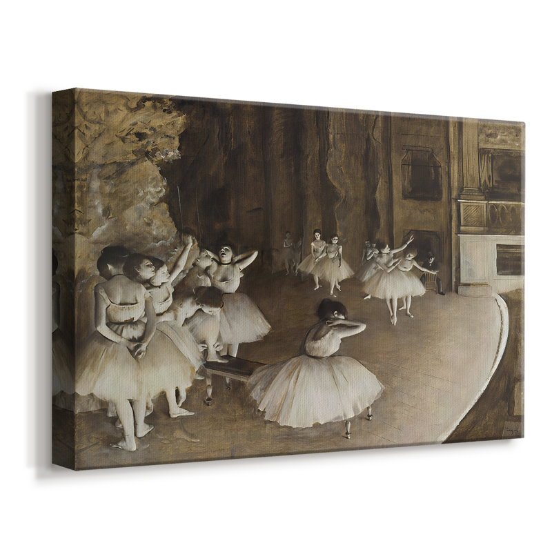 The Rehearsal of the Ballet Onstage-Edgar Degas-Gallery Wrapped Canvas-1874, 8 x 12