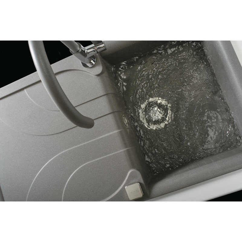 Ego 86cm x 50cm Single Bowl Inset Kitchen Sink, Titanium